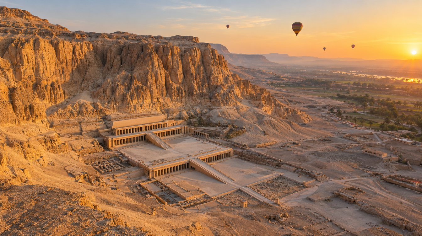 The terraces of Hatshepsut's temple at sunrise